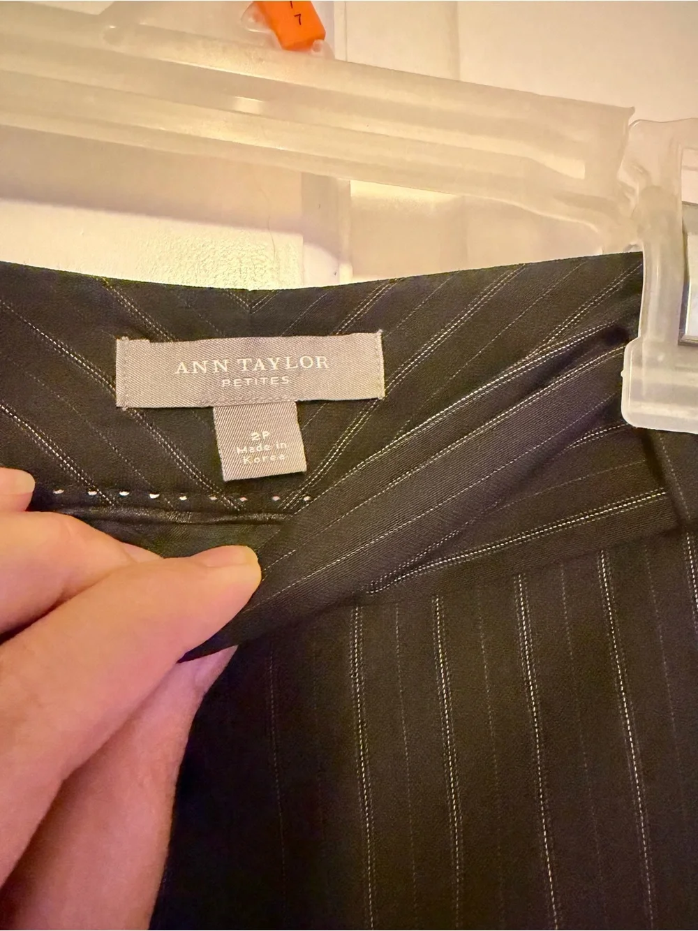Ann Taylor Petites Wool Blend Pinstripe Pantsuit Blazer Set Size 2P